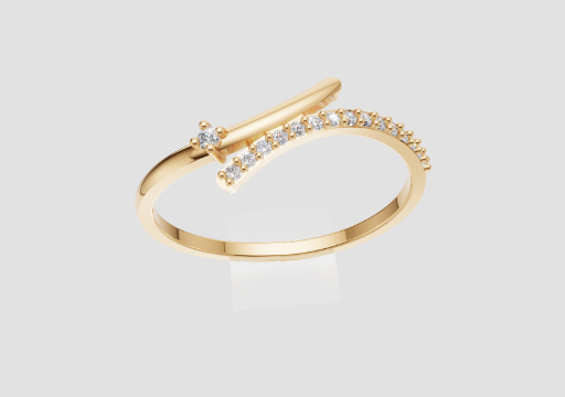 Signature Diagonal Bar Ring — 3D model preview