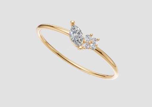 Signature Marquise Spark Ring — 3D model preview