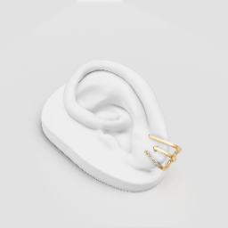 Signature Triple Bar Earrings — 3D model preview