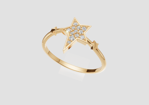 Star Cluster Band Ring — 3D model preview