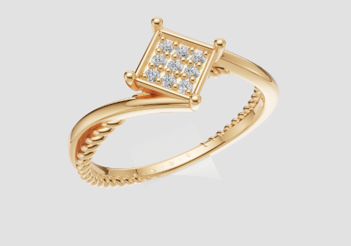 Signature Square Crest Ring — 3D model preview