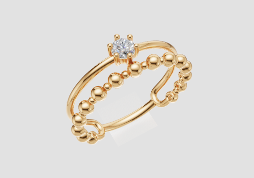 Signature Smooth Beaded Ring — 3D model preview