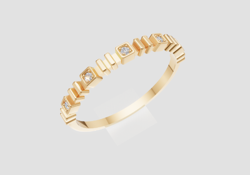 Signature Bar Frame Ring — 3D model preview