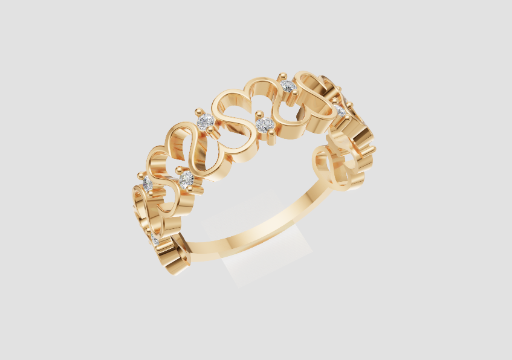 Signature Link Wave Ring — 3D model preview