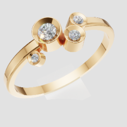 Signature Asymmetric Orbit Ring — 3D model preview