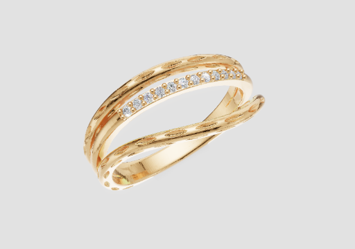 Signature Etched Arch Ring — 3D model preview