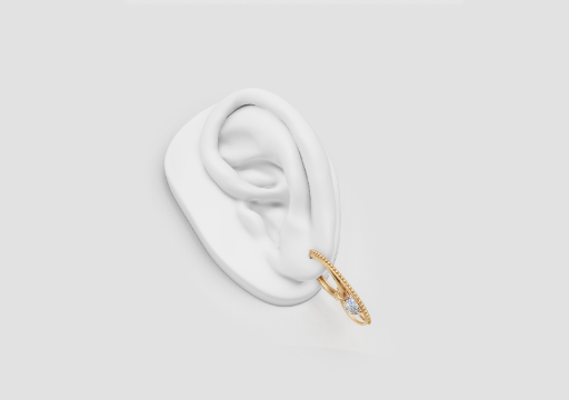 Signature Double Hoop Drop Earrings — 3D model preview