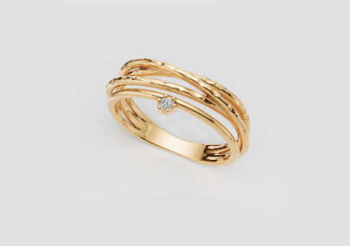 Signature Organic Strands Ring — 3D model preview