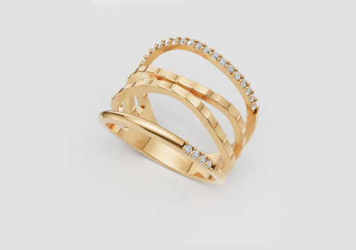 Signature Layered Arc Ring — 3D model preview