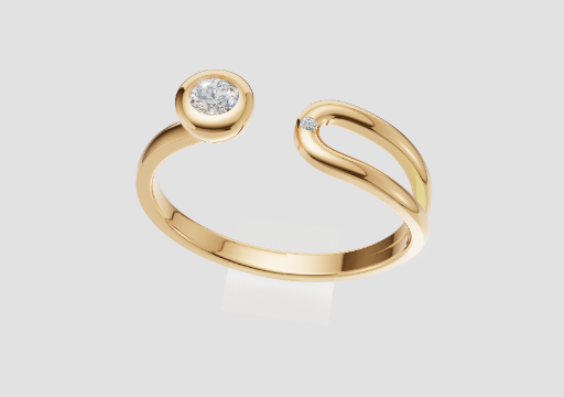 Signature Open Bypass Ring — 3D model preview