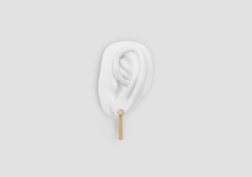 Signature Beaded Oval Hoop Earrings — 3D model preview
