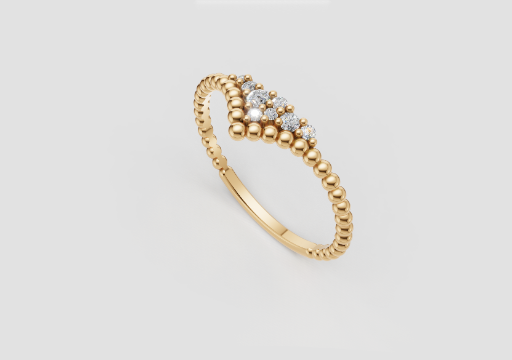 Signature Chevron Crown Ring — 3D model preview