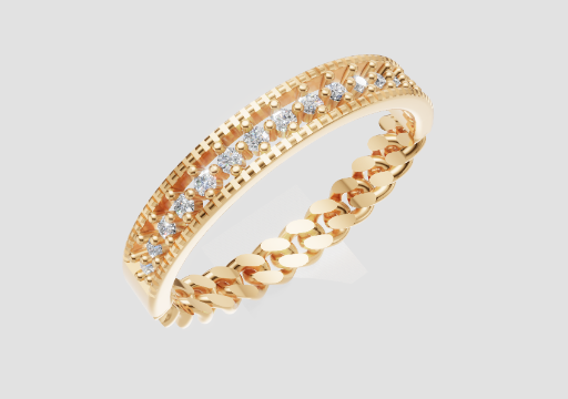 Signature Chain Pave Ring — 3D model preview