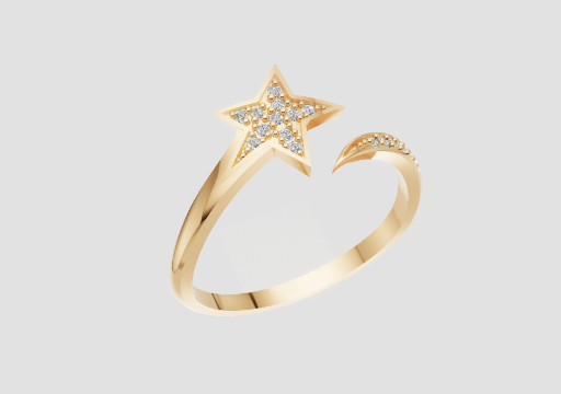 Star Comet Ring — 3D model preview