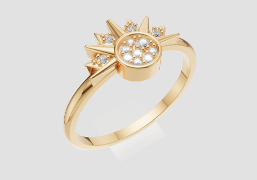 Signature Sunburst Ring — 3D model preview
