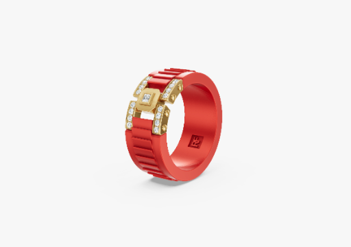 トップス ring a ring LA PAZ Atomic Silicone Wedding Ring in Gold with 0.20ct Diamonds