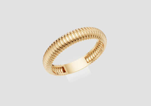 Signature Ribbed Rhythm Ring — 3D model preview