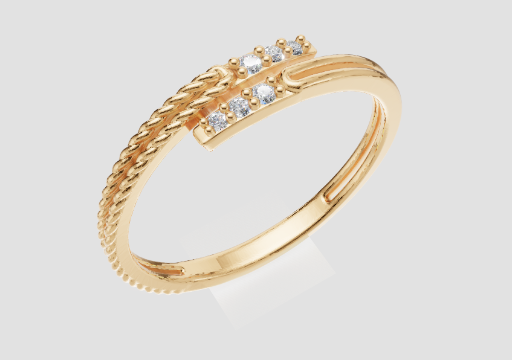 Signature Textured Wrap Ring — 3D model preview