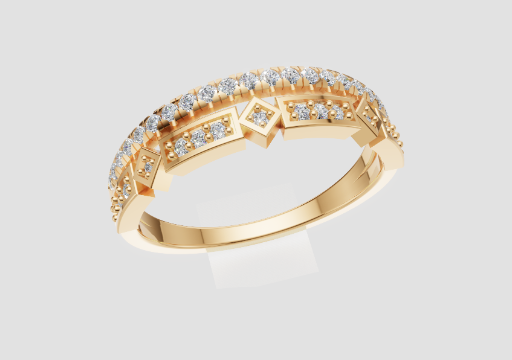 Signature Geometric Cadence Ring — 3D model preview
