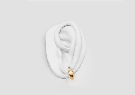 Signature Curve Huggie Earrings — 3D model preview