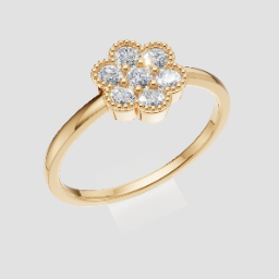 Trio Floral Cluster Ring — 3D model preview