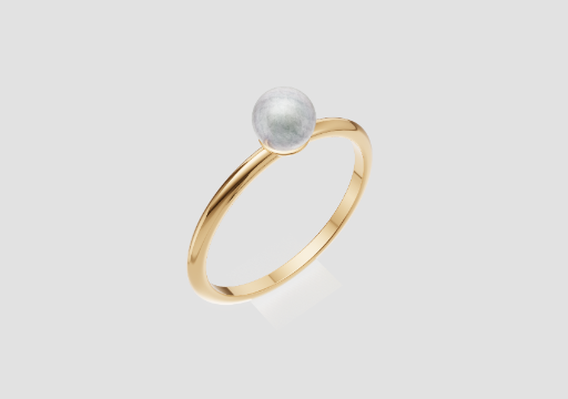 Pearl Criss-Cross Ring — 3D model preview