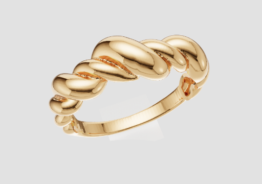 Signature Volute Twist Ring — 3D model preview