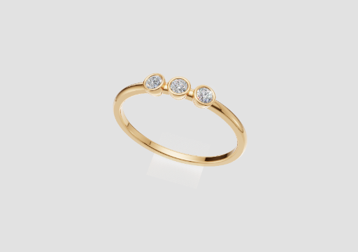 Signature Trinity Line Ring — 3D model preview