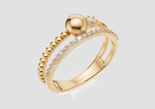 Signature Sphere Duo Ring — 3D model preview