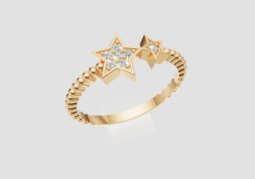 Twin Star Ring — 3D model preview