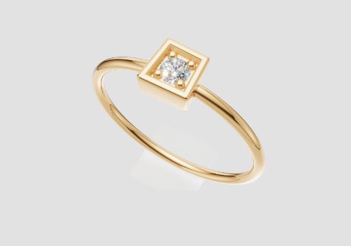 Signature Framed Square Ring — 3D model preview