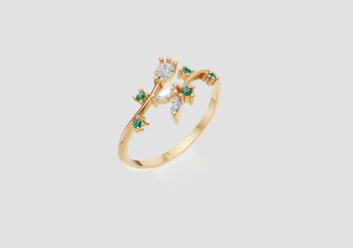Signature Dew Stem Ring — 3D model preview