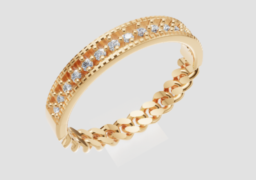 Signature Chain Link Ring — 3D model preview