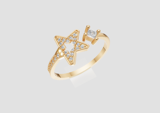 Star Bypass Ring — 3D model preview