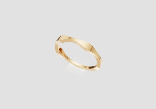 Signature Undulating Wave Ring — 3D model preview