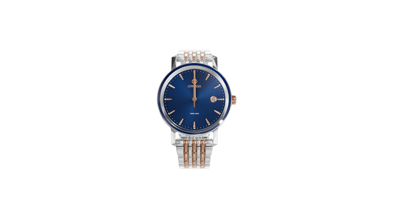 Swiss Spirit Water Resistant Solid Steel Watch Blue Face And Band New Battery Marine M003-07 main image 2