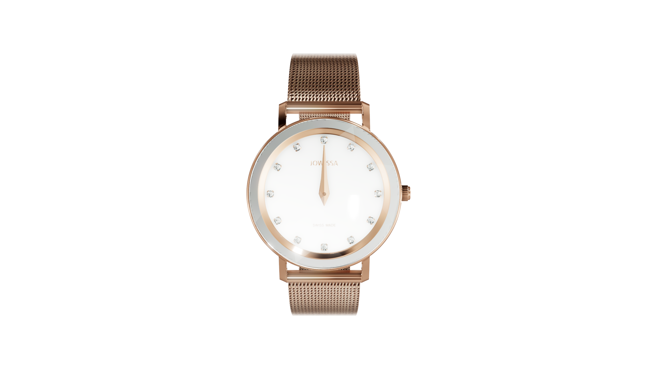 Facet Sparkling White Face Ladies Jewelry Watch Rose Gold  display picture 1