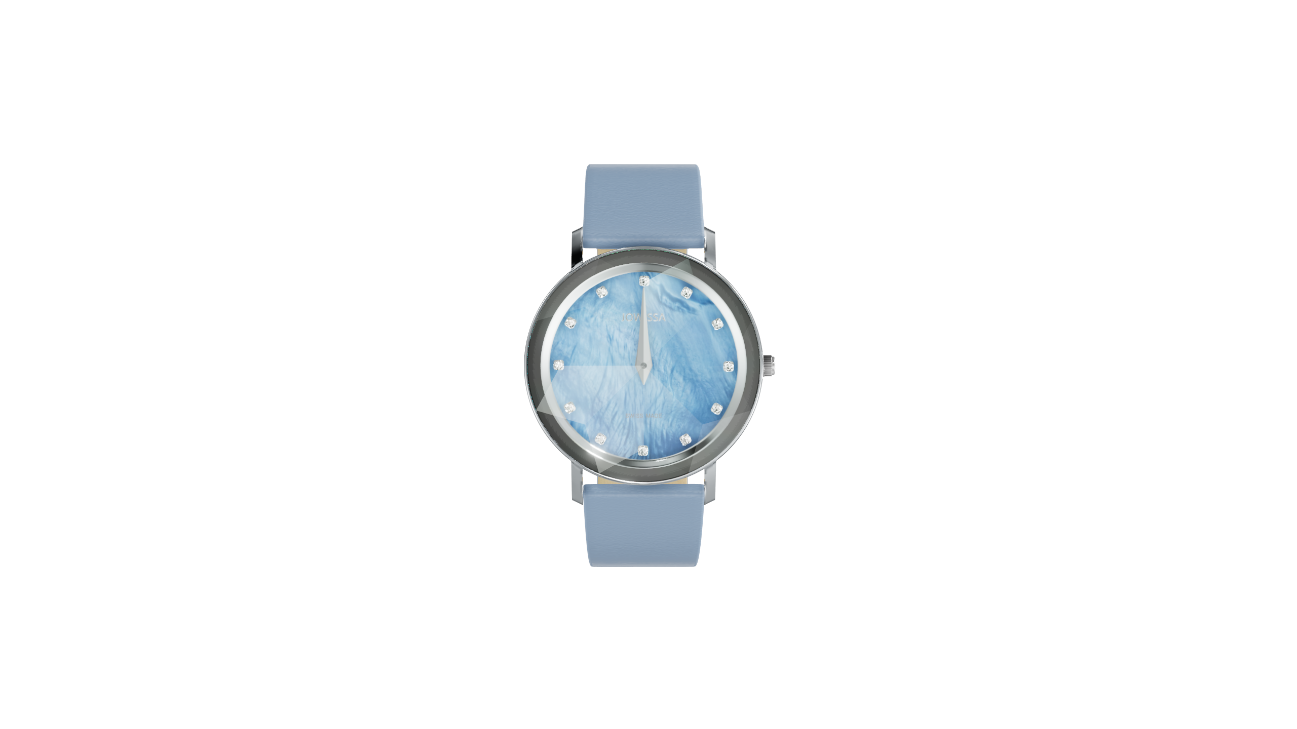 Facet Elegant Light Blue Dial Leather Ladies' Dress Watch 35mm