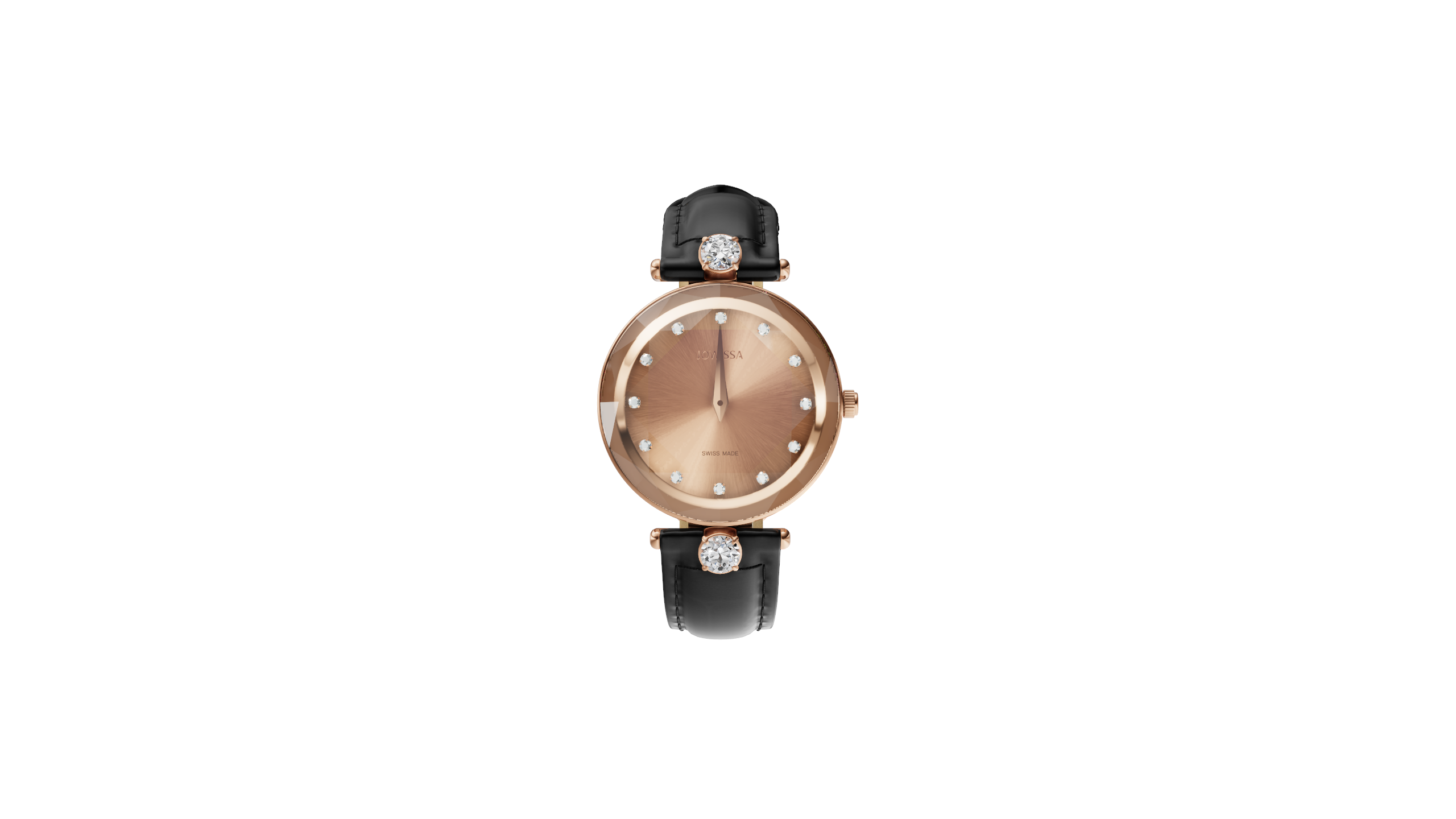 Facet Brilliant Diamond Cut Dress Watch with Rose Gold 