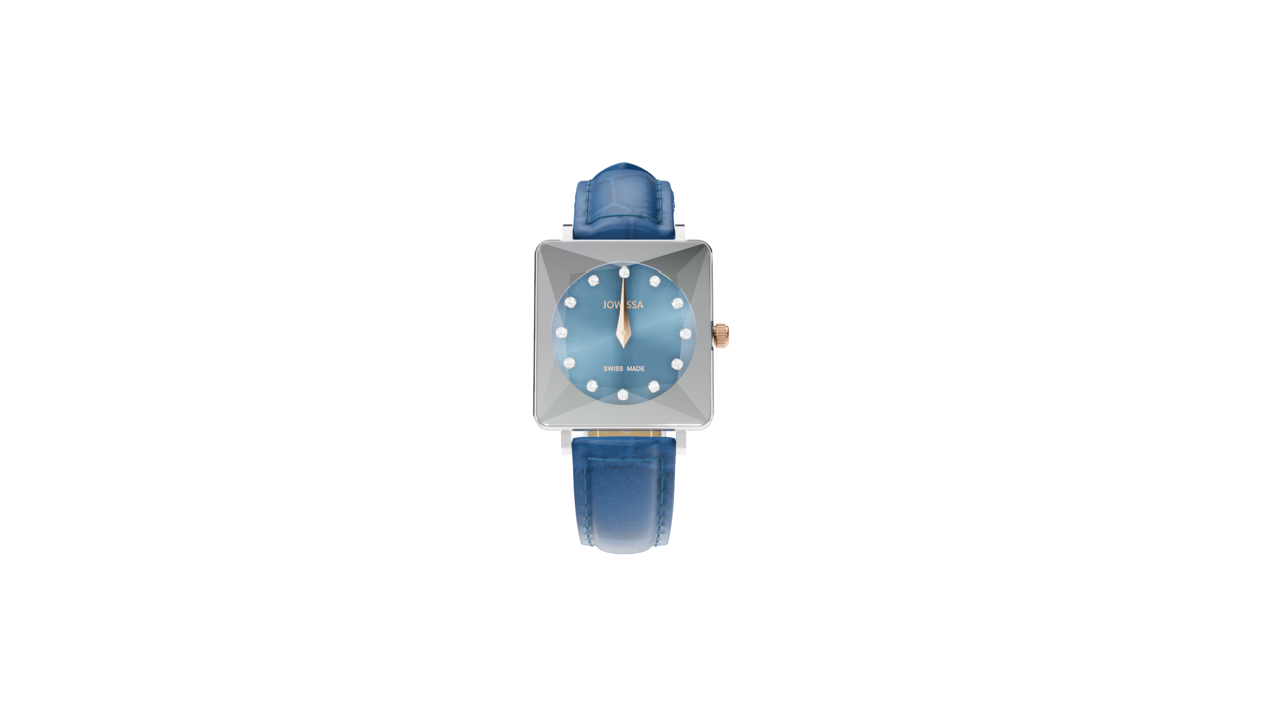 Facet Princess Ice Blue Sunray Dial Leather Watch for Women  display picture 2