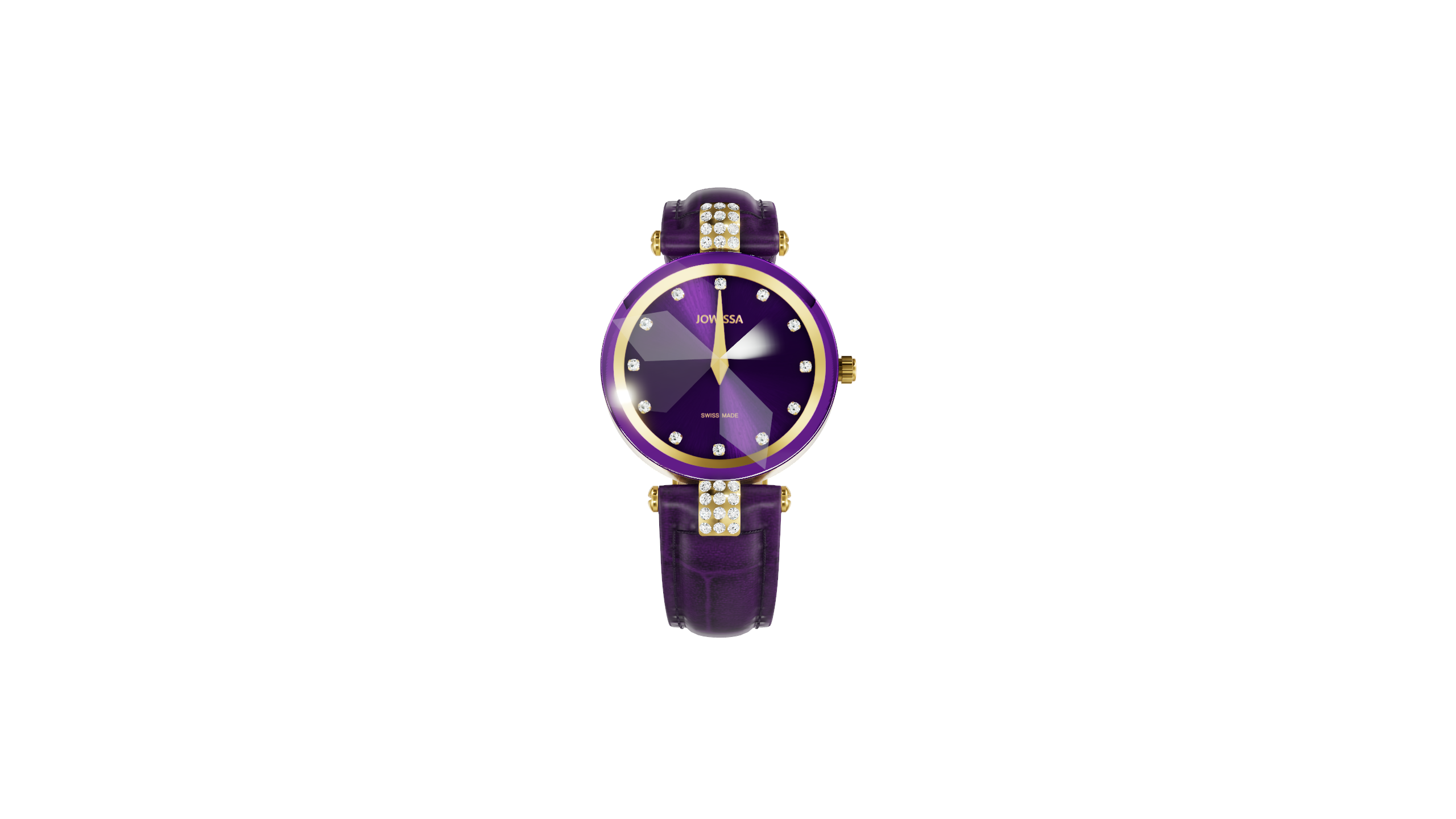 Facet Strass Swiss Women's Watch with Diamond Cut Crystal Patent