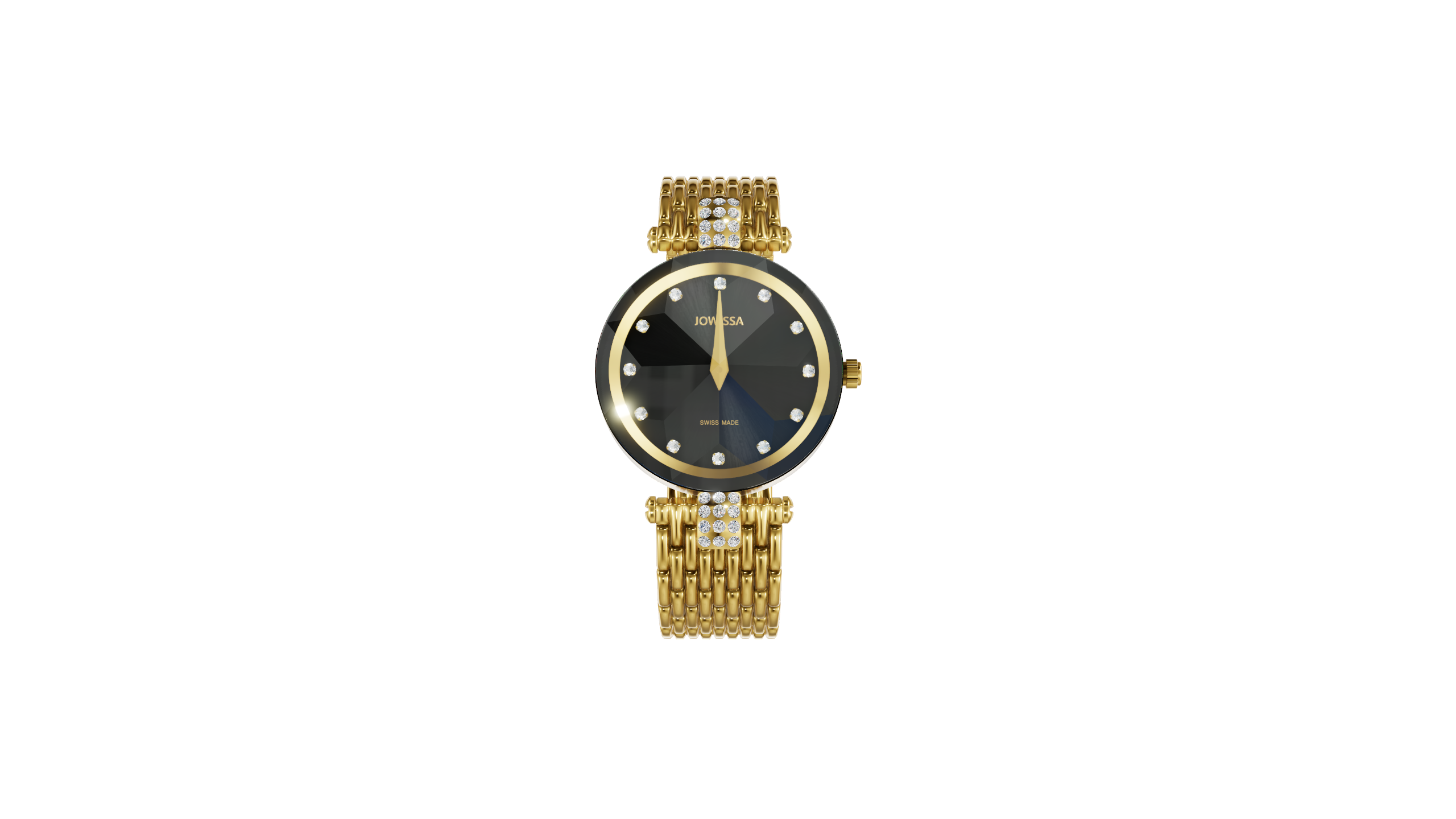 Mid Mod Endura Swiss Made Gold Tone Black Face Dot Dial Women\'s Watch Movado Ladies Black Dial Yellow Gold Tone Bracelet Watch  main image 4