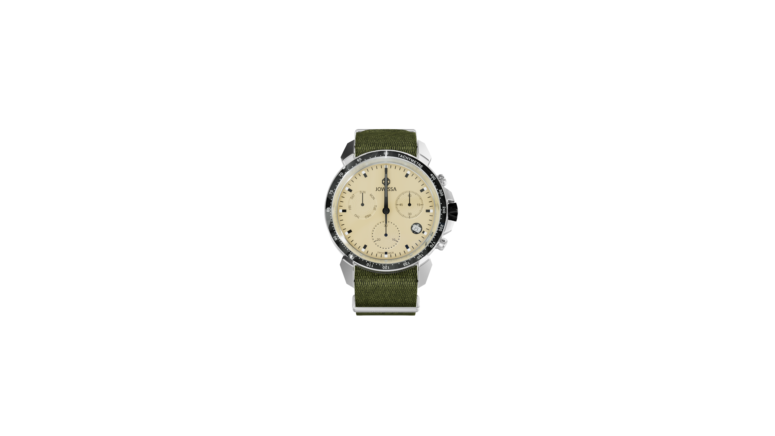 LeWy 9 Chronograph Sapphire Men's Watch Sand Dial Army Green NATO