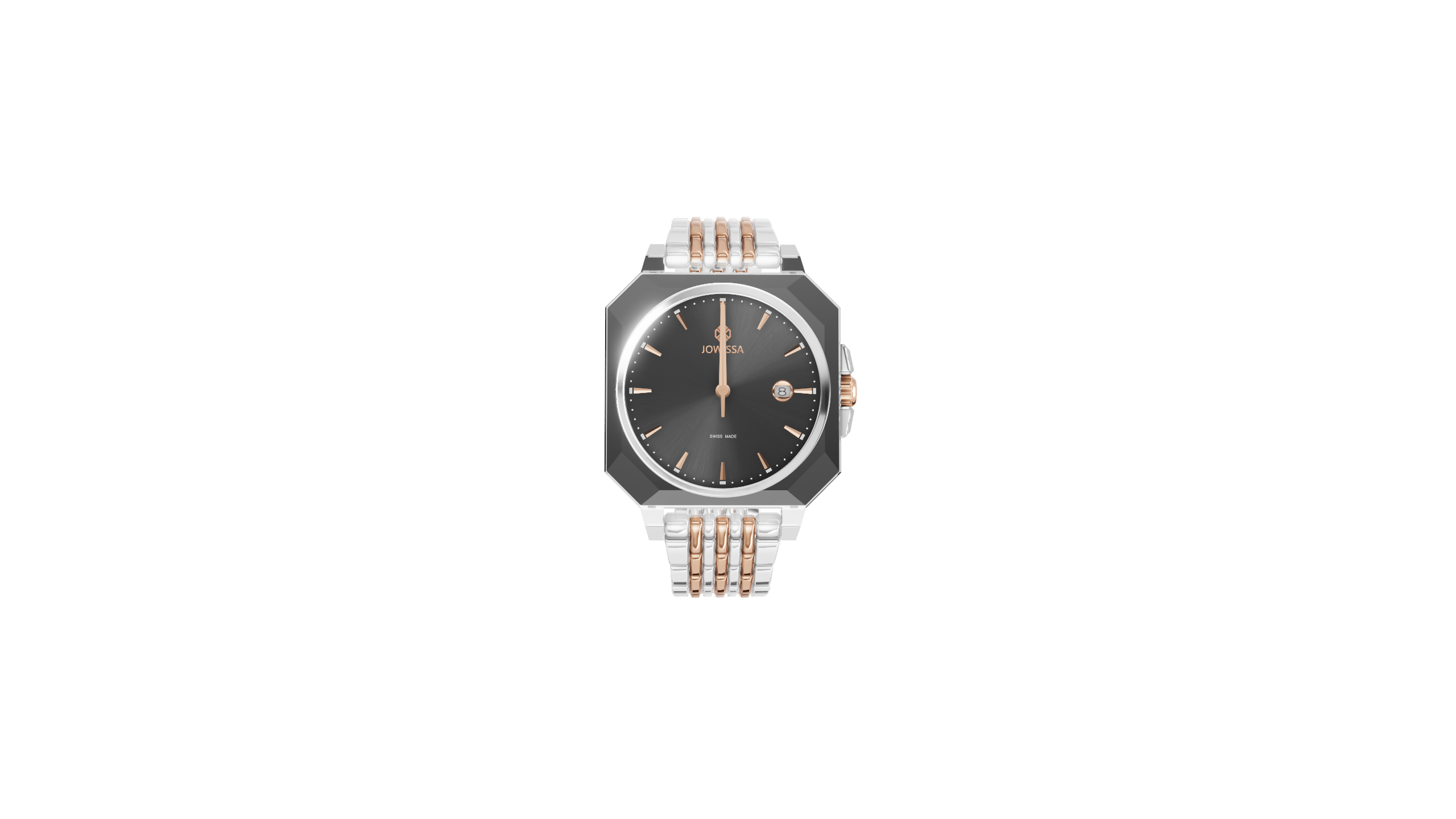 Octa 3 Anthracite Dress Watch for Men Swis Quartz Octagonal Case 