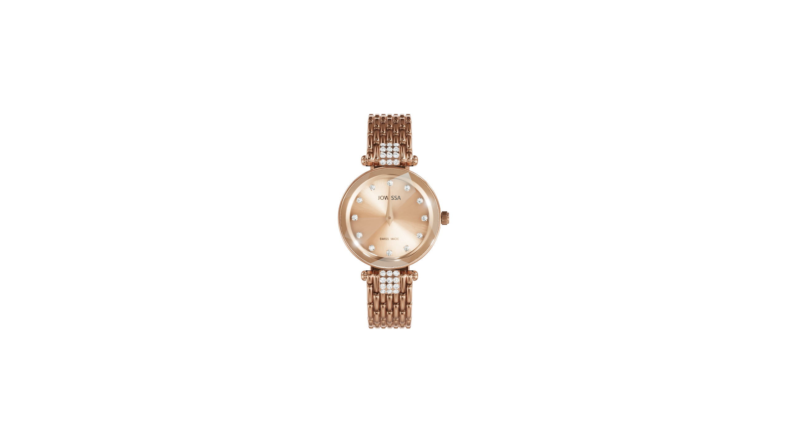 Facet Strass Diamond Cut Rose Gold Cocktail Watch for Women 