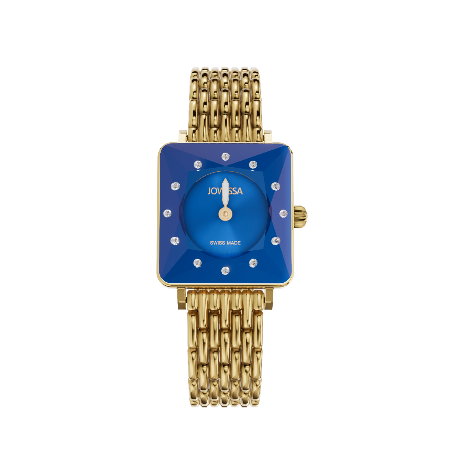 Facet Princess Petite Deep Blue Sunray Gold Small Rectangle